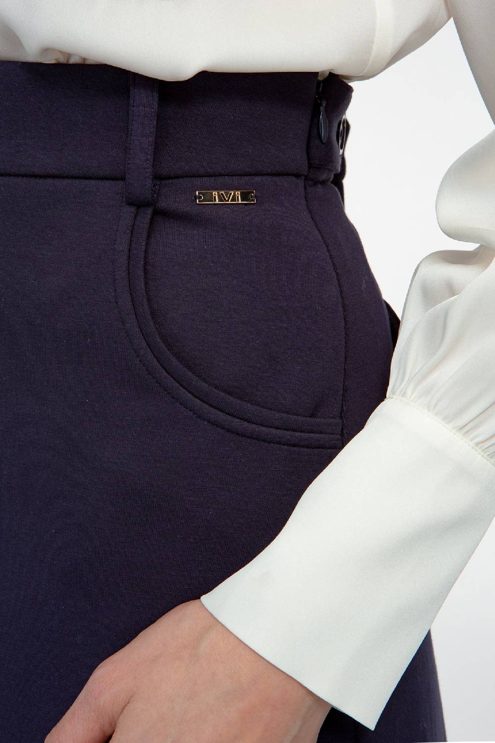 IVI GmbH SOLID JERSEY Midirock mit Kellerfalte navy Limitierter Zeitrabatt
