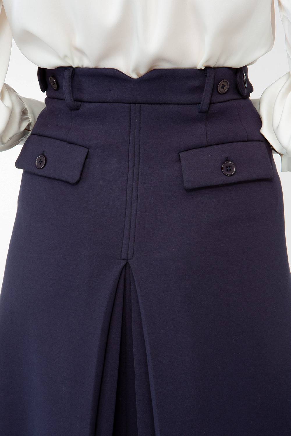 IVI GmbH SOLID JERSEY Midirock mit Kellerfalte navy Limitierter Zeitrabatt