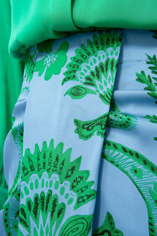 IVI GmbH CORAL FLOWER Seidenrock mit Print ocean Fabrik Onlineshop