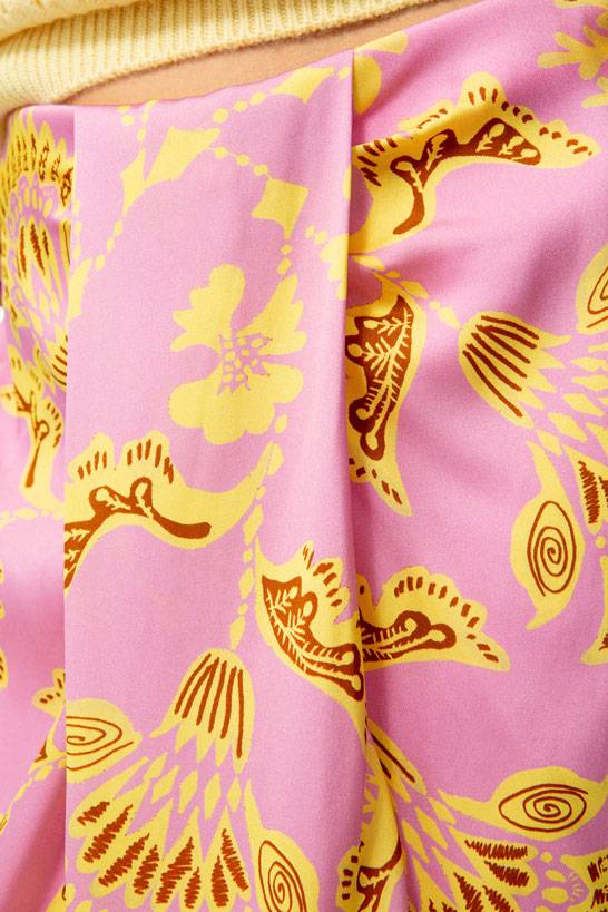 IVI GmbH CORAL FLOWER Seidenrock mit Print pink Günstig kaufen