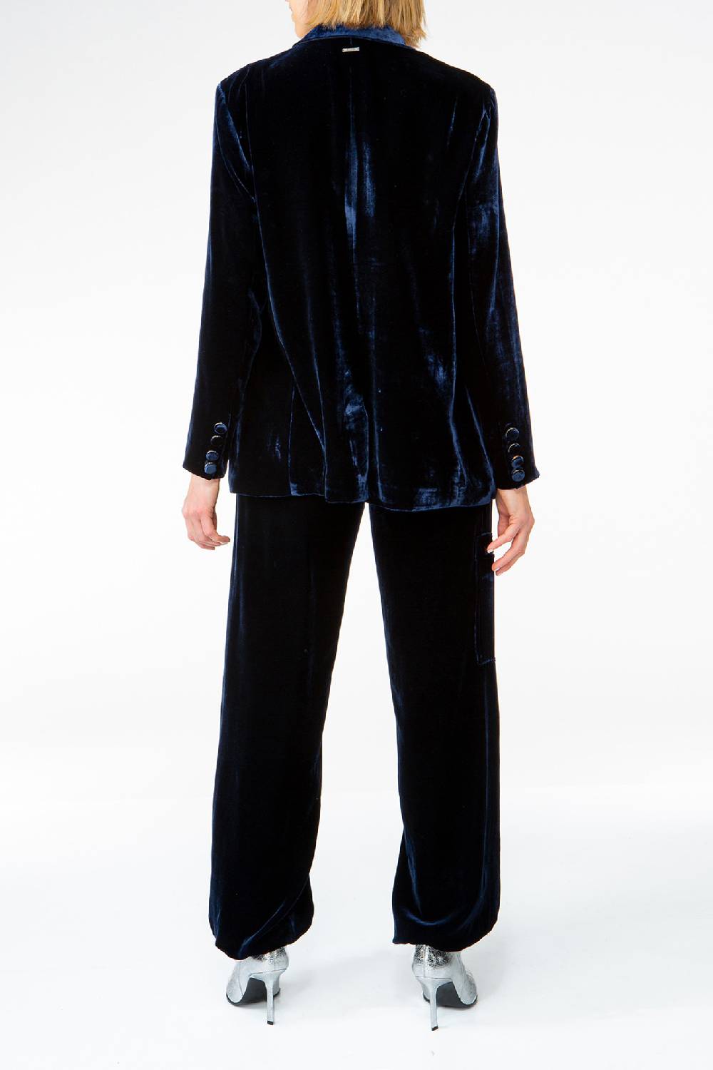 IVI GmbH VELVET Samthose mit Cargo Details navy Weihnachtsangebot