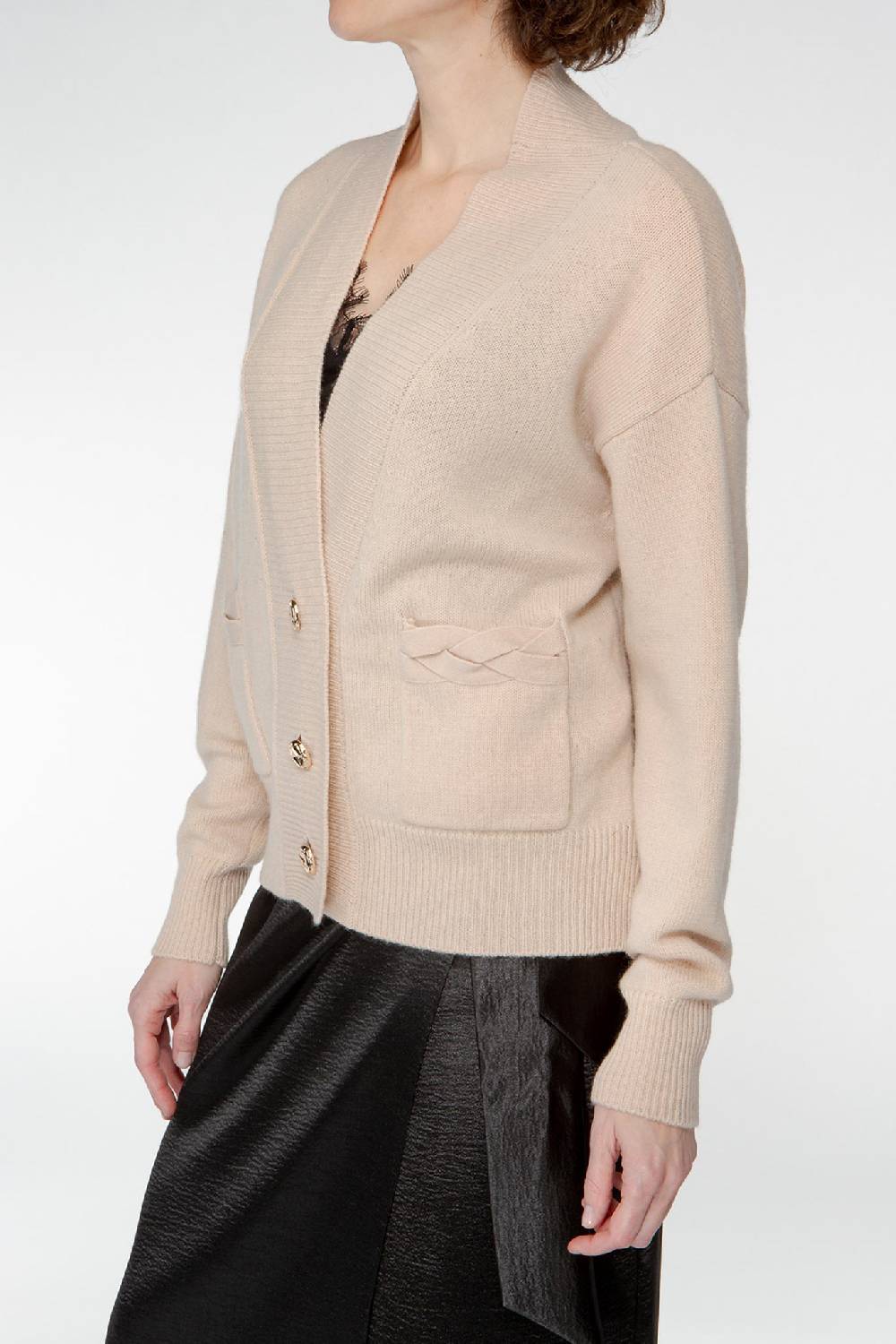 IVI GmbH SOLID KNIT Cardigan mit aufgesetzten Taschen sand Valentinstagsangebot