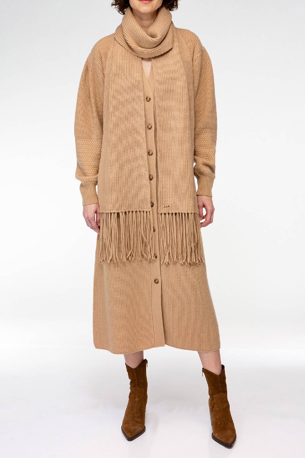 IVI GmbH SOLID KNIT Langer Schal mit Fransen camel Neueste Mode