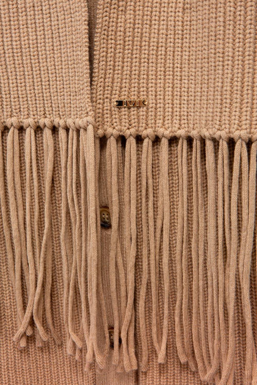 IVI GmbH SOLID KNIT Langer Schal mit Fransen camel Neueste Mode