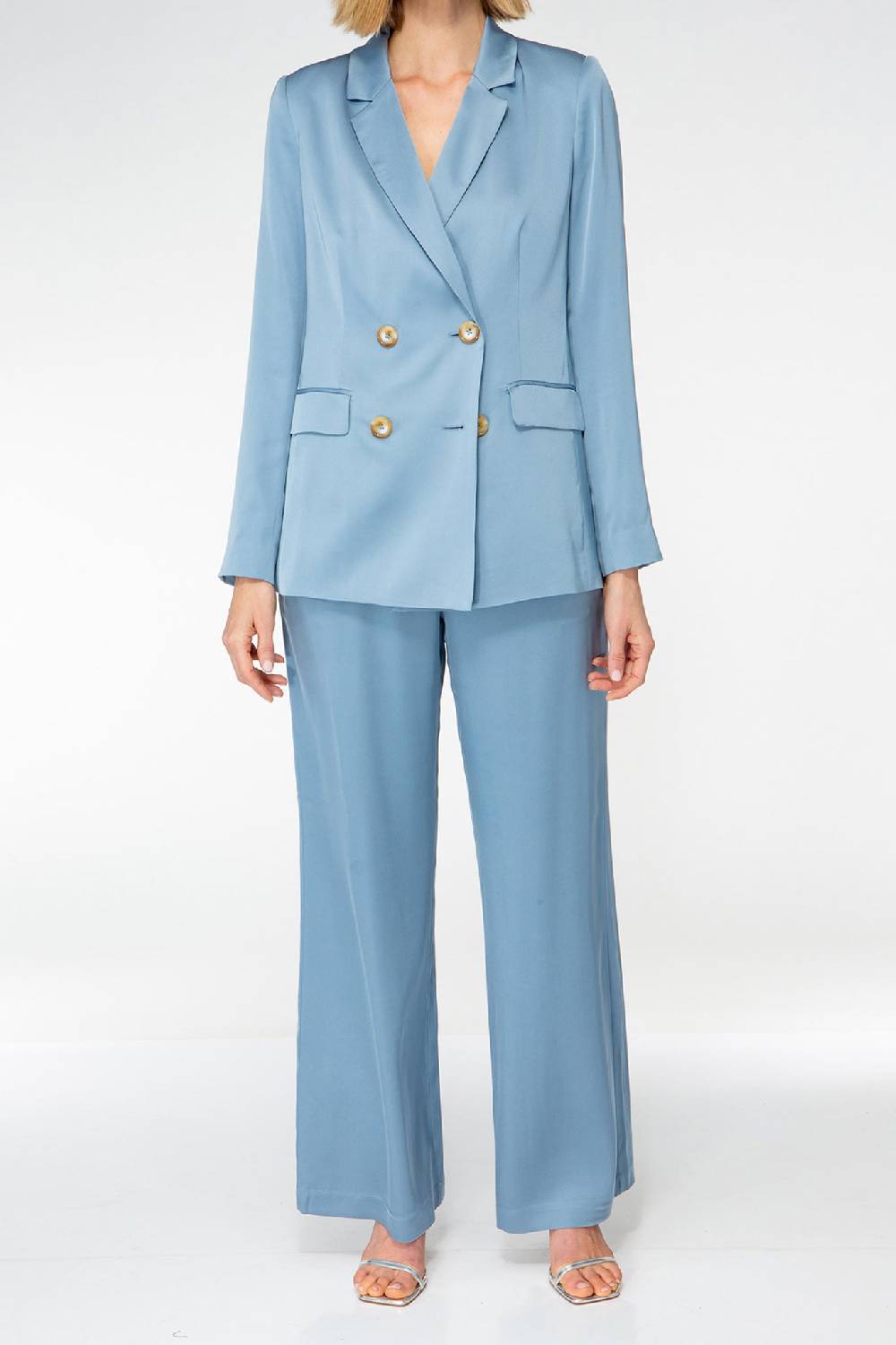 IVI GmbH SOLID SILK Seidenblazer hellblau Tiefpreis