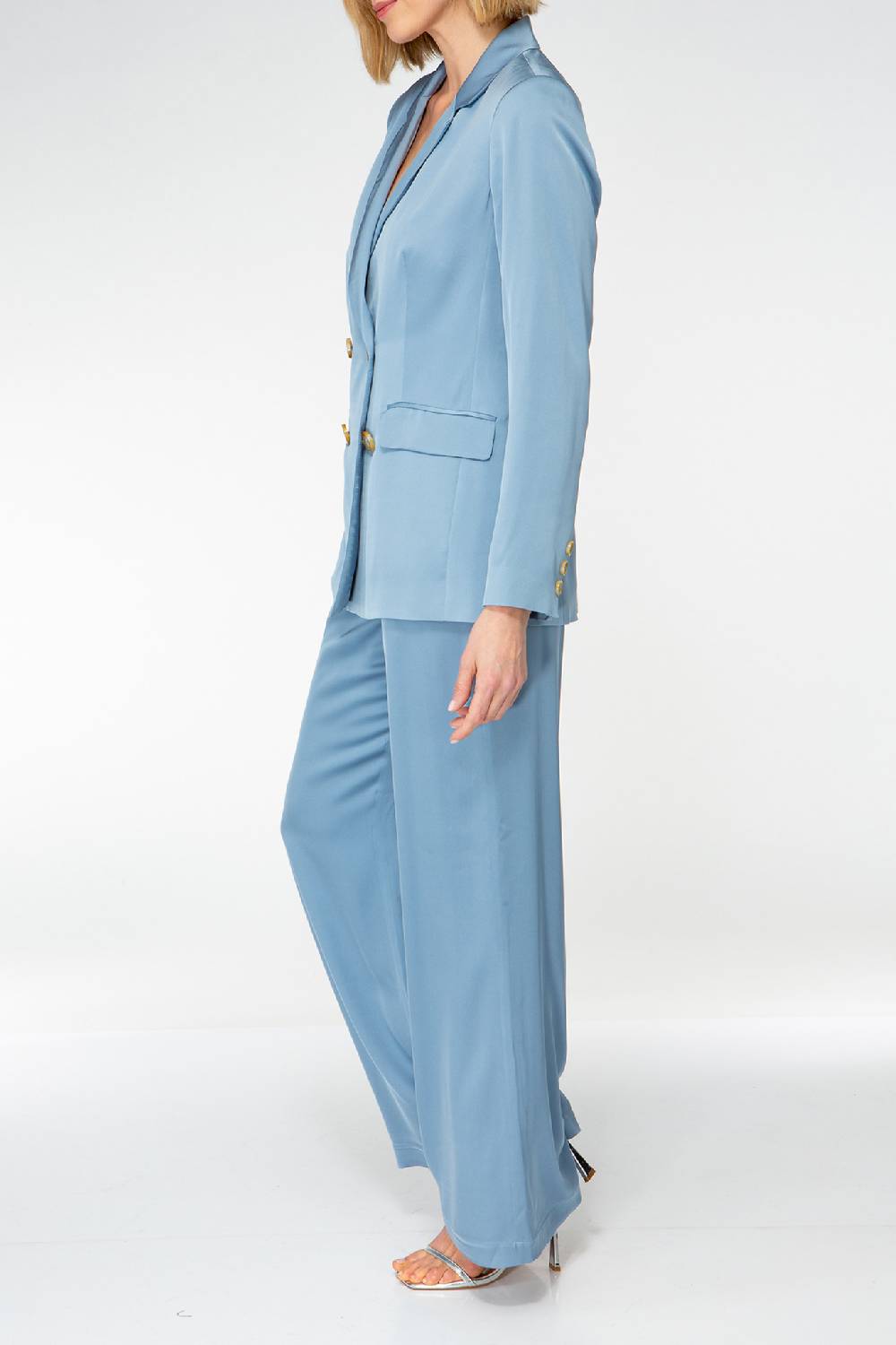 IVI GmbH SOLID SILK Seidenblazer hellblau Tiefpreis