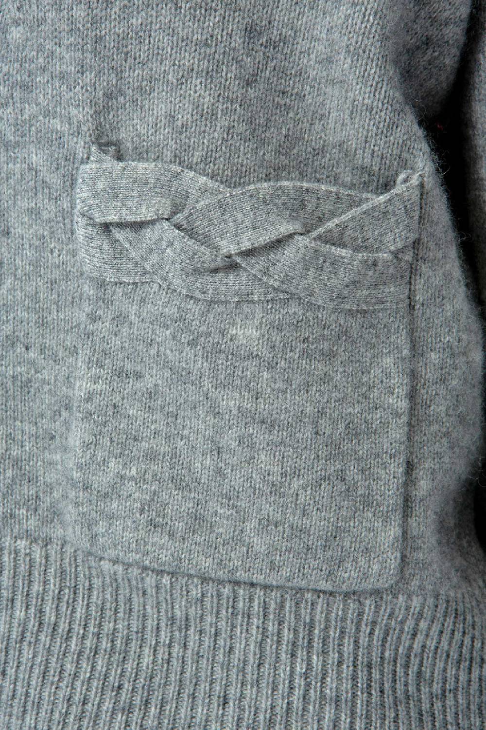 IVI GmbH SOLID KNIT Cardigan mit aufgesetzten Taschen grau-melange Super Rabatt