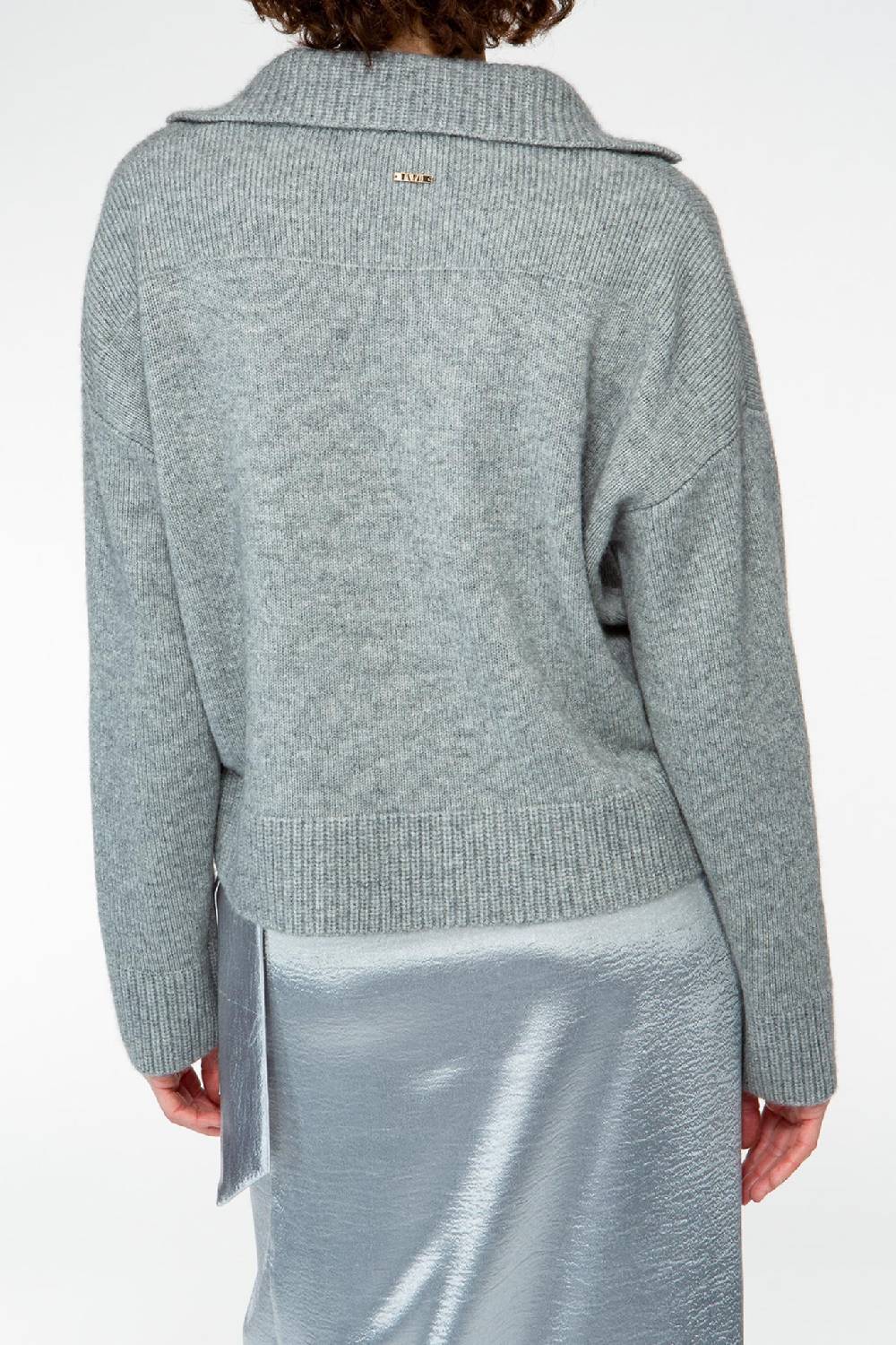 IVI GmbH SOLID KNIT Pullover im Troyer-Look grau-melange Riesige Rabatte