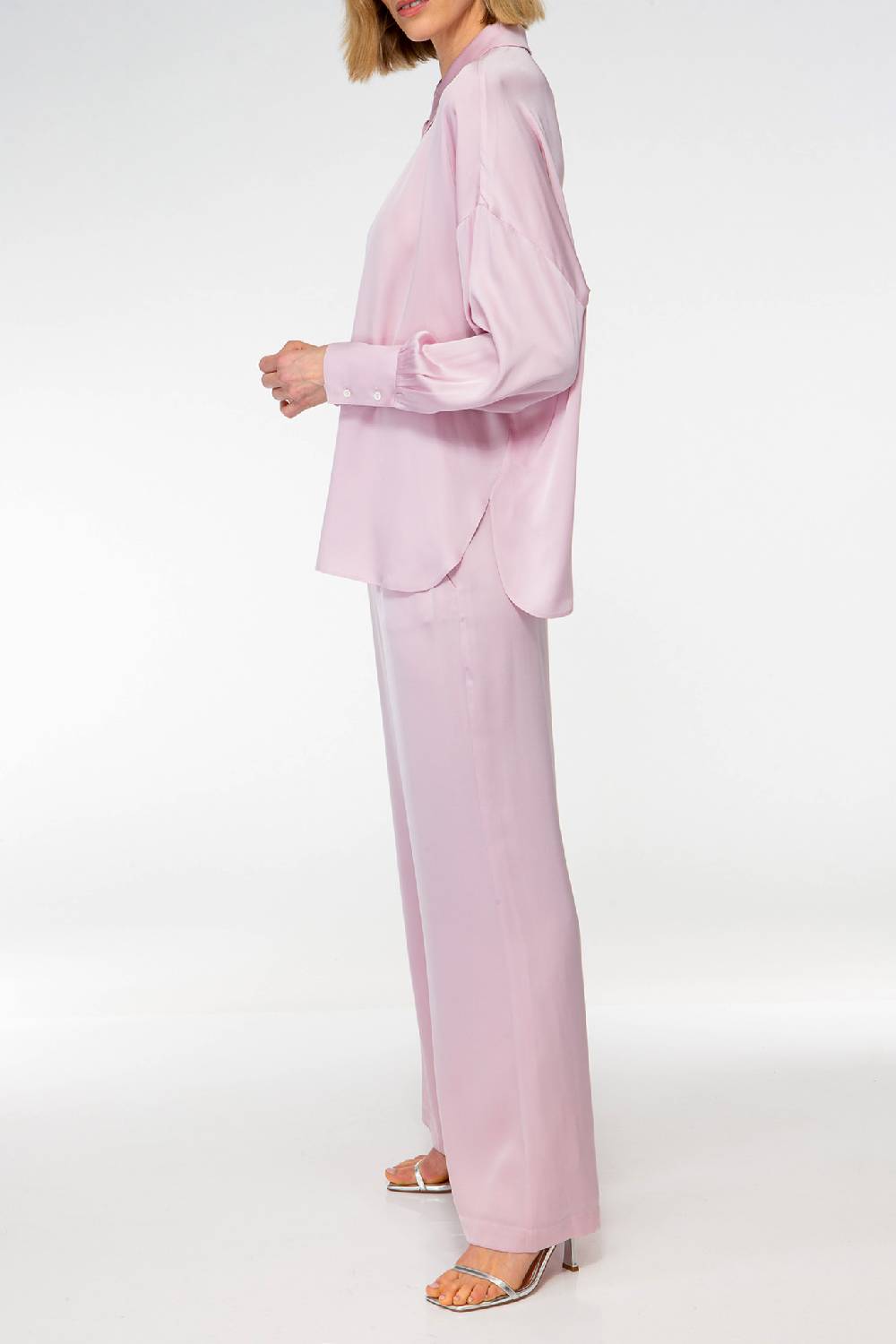 IVI GmbH SOLID SILK Tunika im Hemdblusen-Look bright rose Fabrikladen