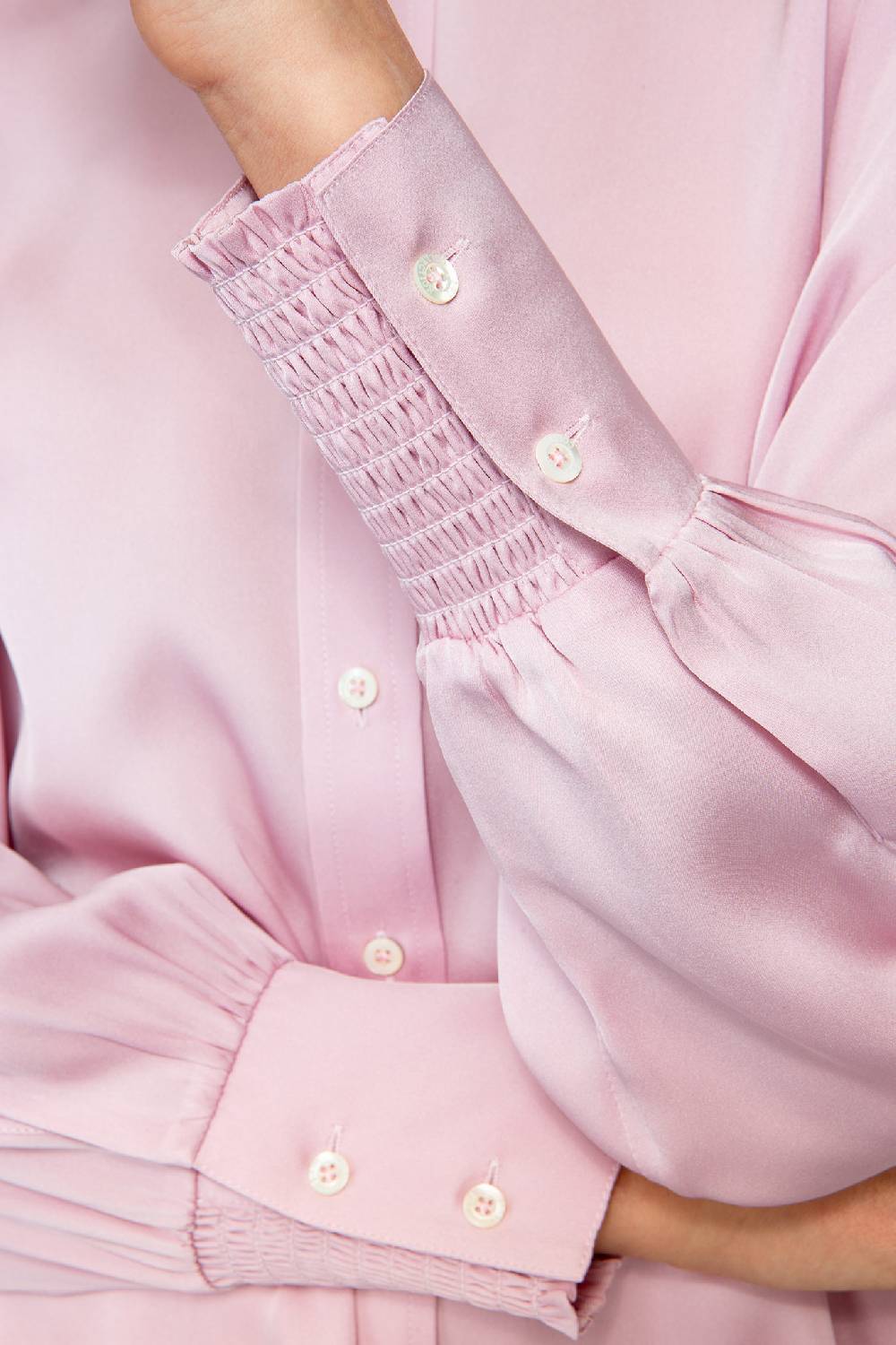 IVI GmbH SOLID SILK Tunika im Hemdblusen-Look bright rose Fabrikladen