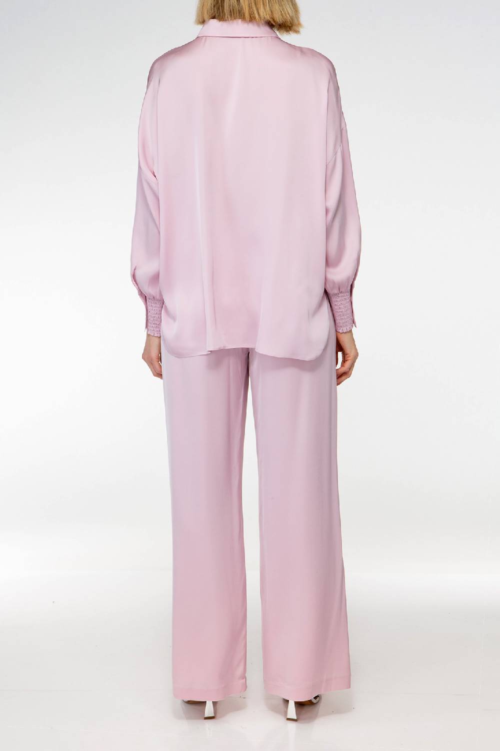 IVI GmbH SOLID SILK Seidenhose mit weitem Bein bright rose Speichern exportieren