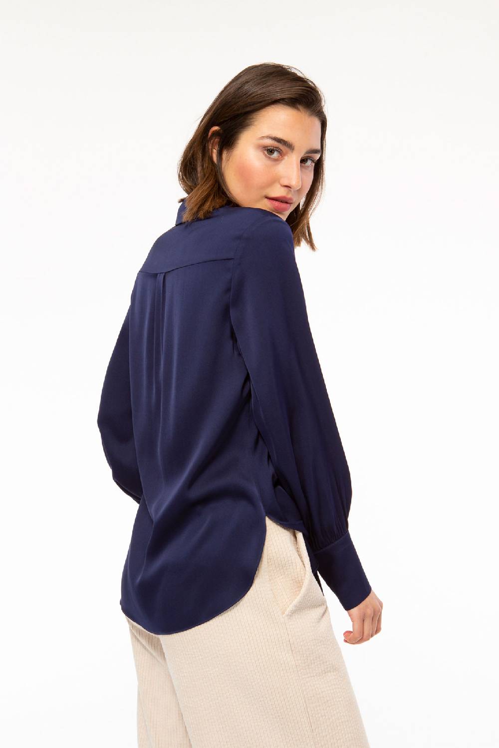 IVI GmbH SOLID SILK Hemdbluse navy Weihnachtsangebot