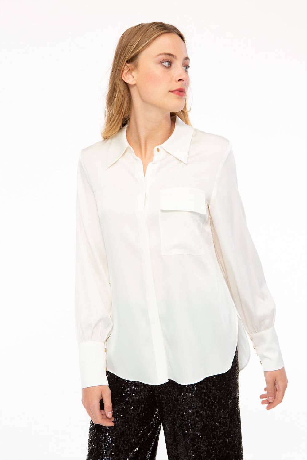 IVI GmbH SOLID SILK Hemdbluse weiß Osterangebot