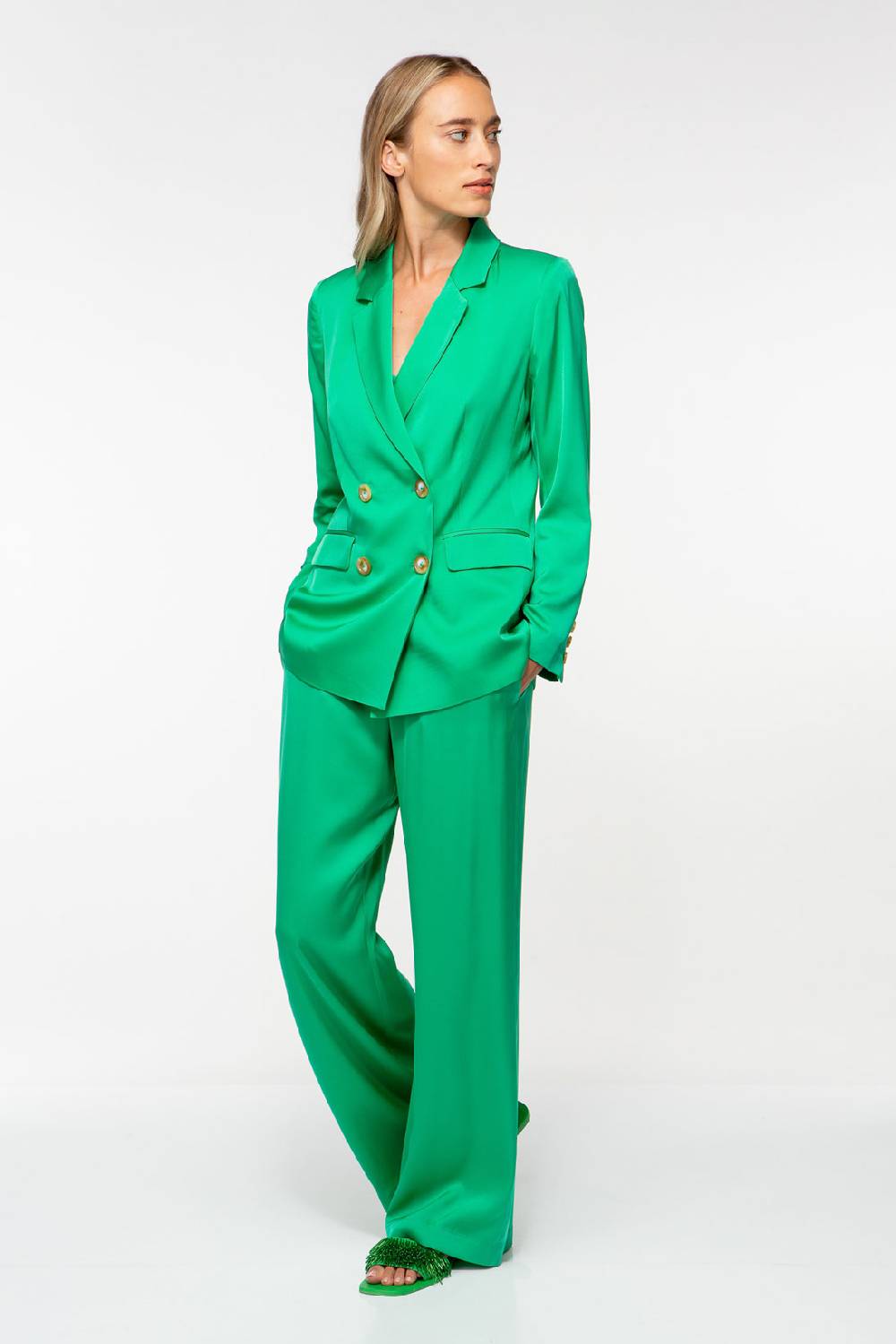 IVI GmbH SOLID SILK Seidenblazer smaragd Im Verkauf