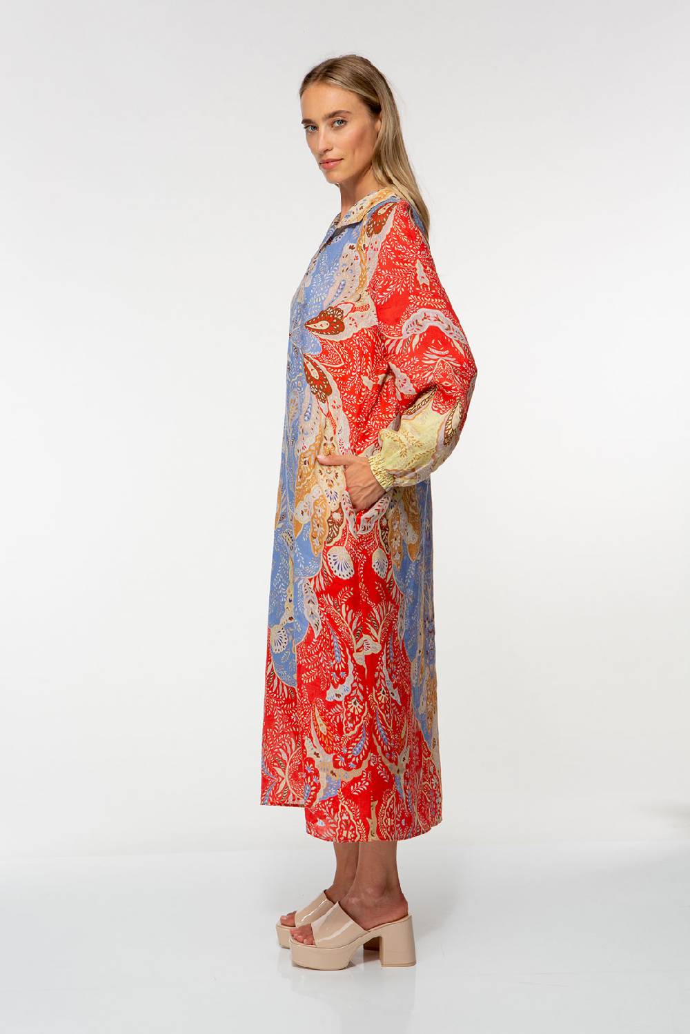 IVI GmbH AMBER Leinenkleid multicolor Begrenztes Angebot