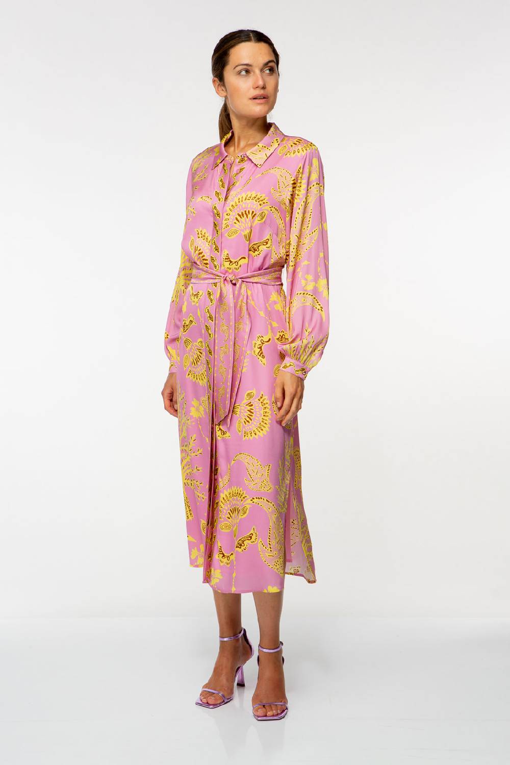 IVI GmbH CORAL FLOWER Seidenkleid mit Print pink Black Friday