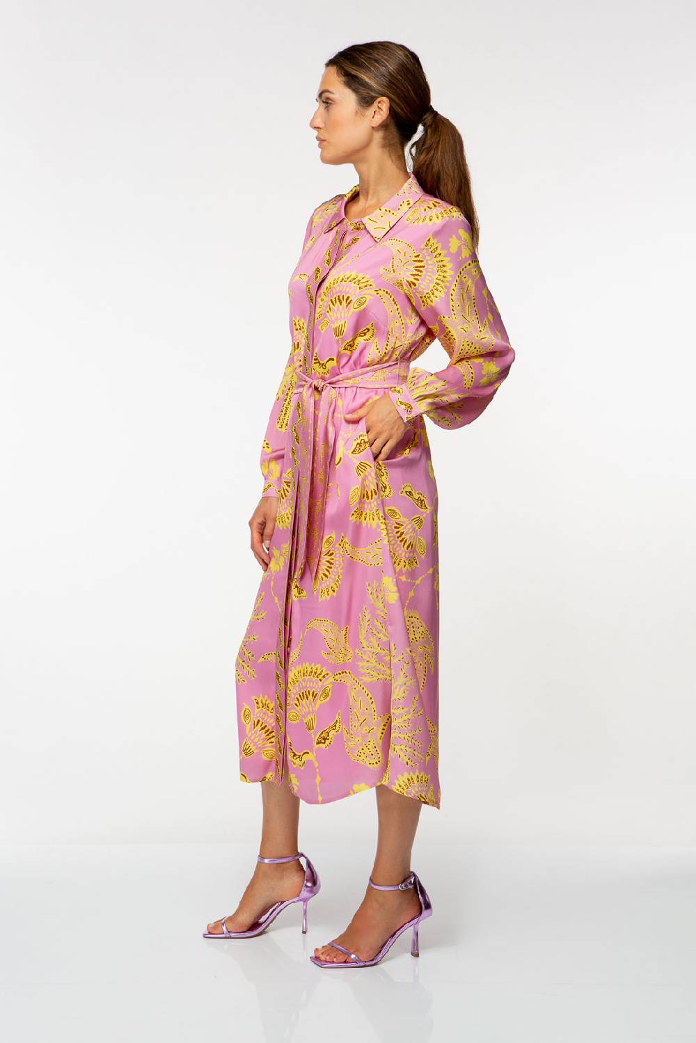 IVI GmbH CORAL FLOWER Seidenkleid mit Print pink Black Friday