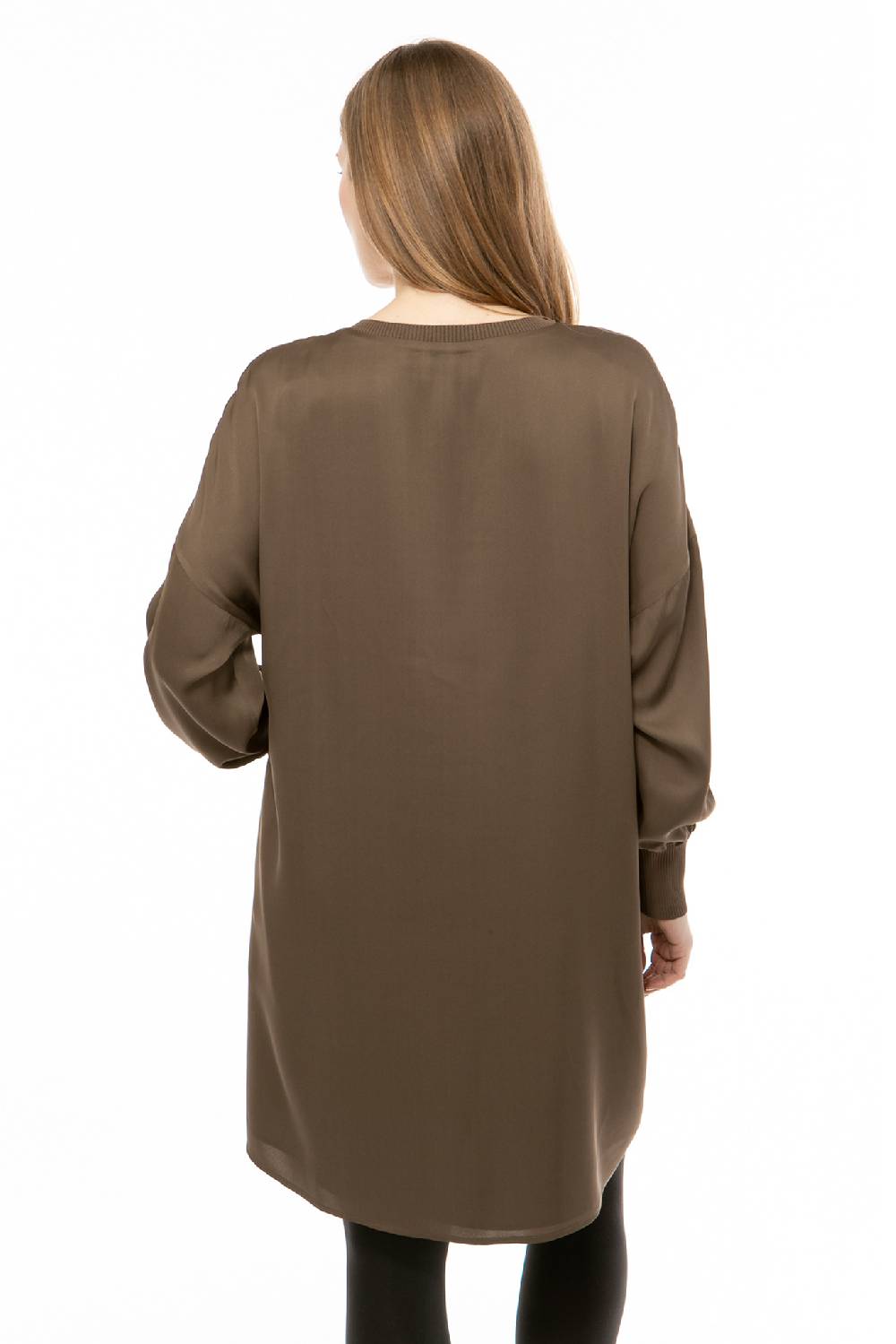 IVI GmbH SOLID SILK Tunika-Kleid olive Weihnachtsangebot