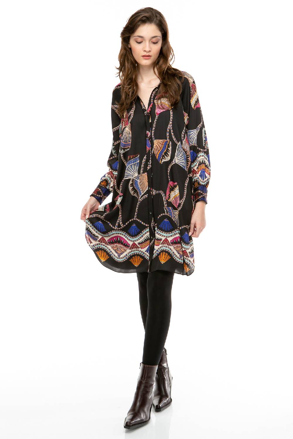 IVI GmbH LOTUS BLOSSOM Seidenkleid schwarz Räumungsverkauf