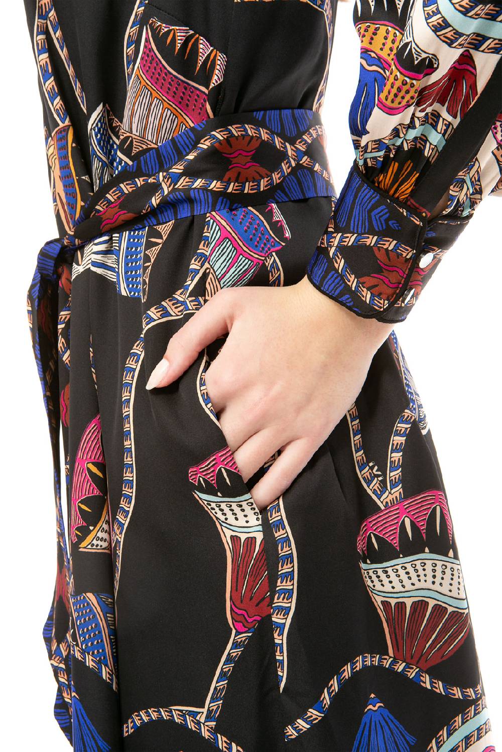 IVI GmbH LOTUS BLOSSOM Seidenkleid schwarz Räumungsverkauf