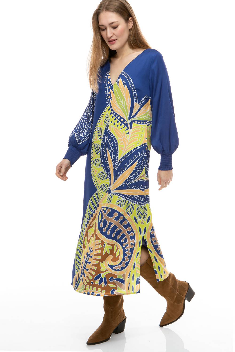 IVI GmbH PAISLEY Seidenkleid blau Riesige Ersparnisse