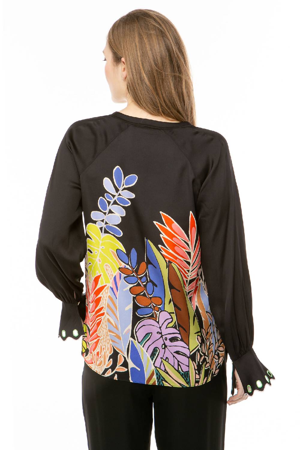 IVI GmbH BIG LEAVES Bluse schwarz Letzte 2 Tage