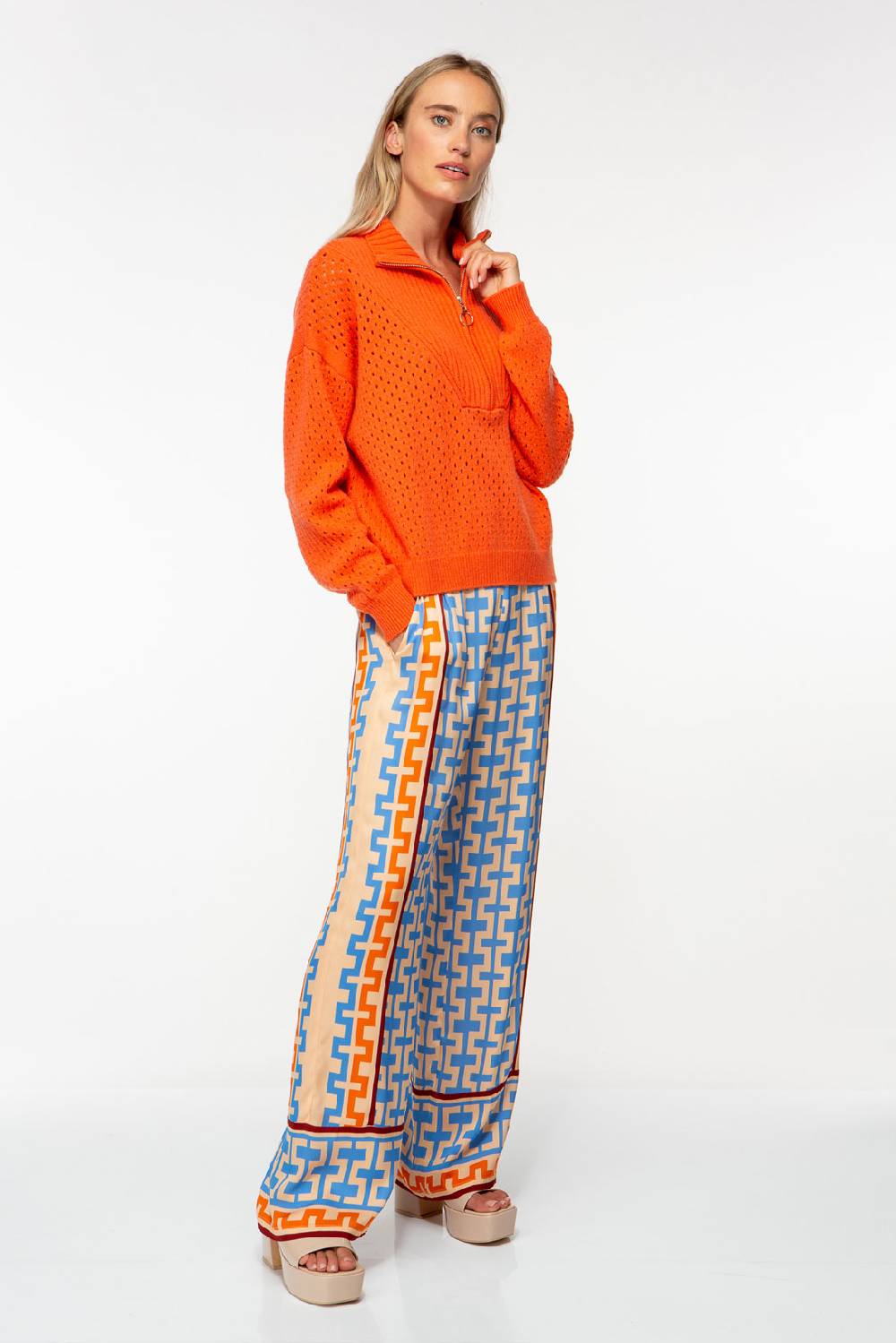 IVI GmbH GEOMETRICAL Seidenhose mit weitem Bein multicolor Günstig kaufen
