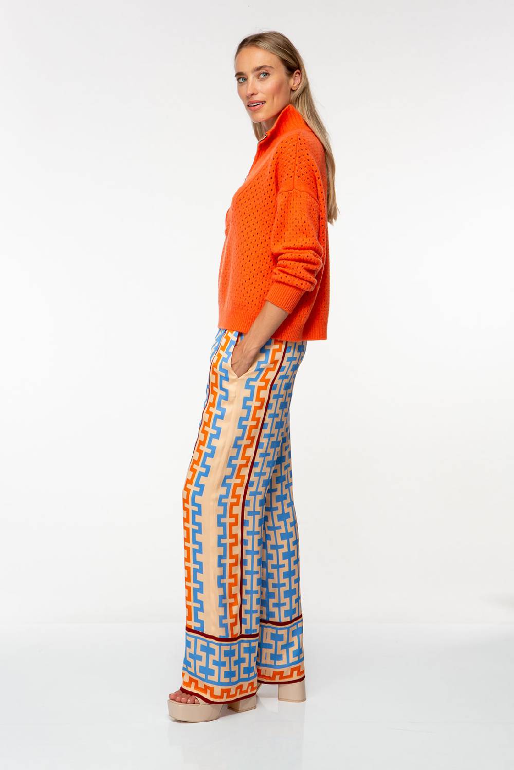 IVI GmbH GEOMETRICAL Seidenhose mit weitem Bein multicolor Günstig kaufen