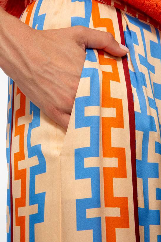 IVI GmbH GEOMETRICAL Seidenhose mit weitem Bein multicolor Günstig kaufen