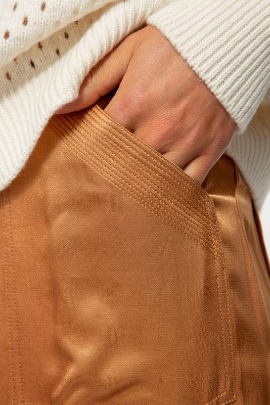 IVI GmbH SATEEN Hose mit Cargo Details terra Versandkostenfrei