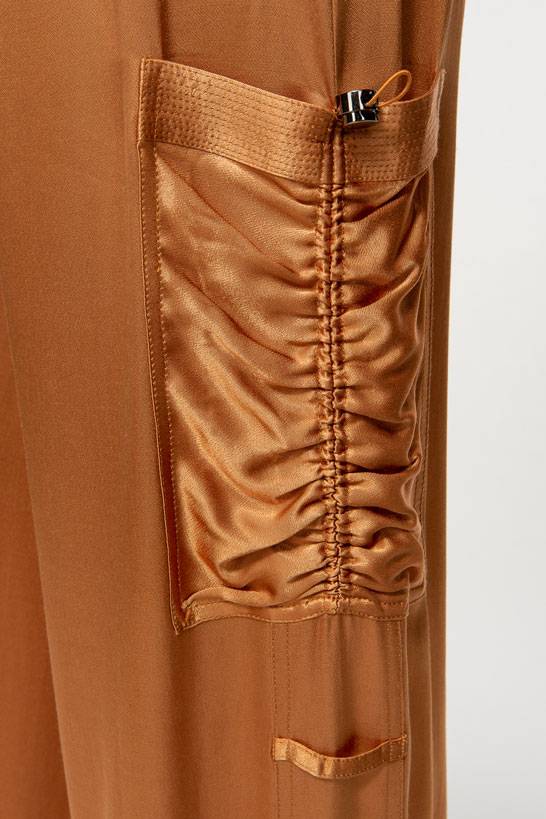 IVI GmbH SATEEN Hose mit Cargo Details terra Versandkostenfrei