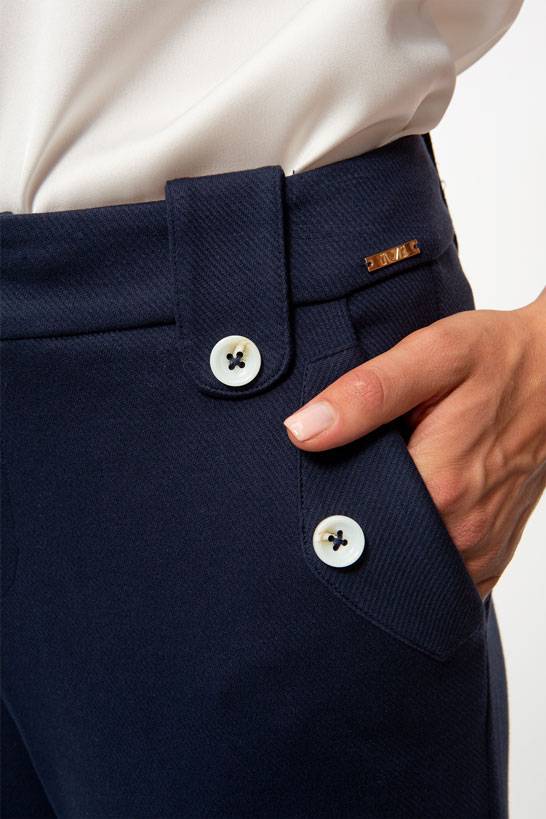 IVI GmbH SOLID JERSEY Bootcut Hose navy Jubiläumsangebot