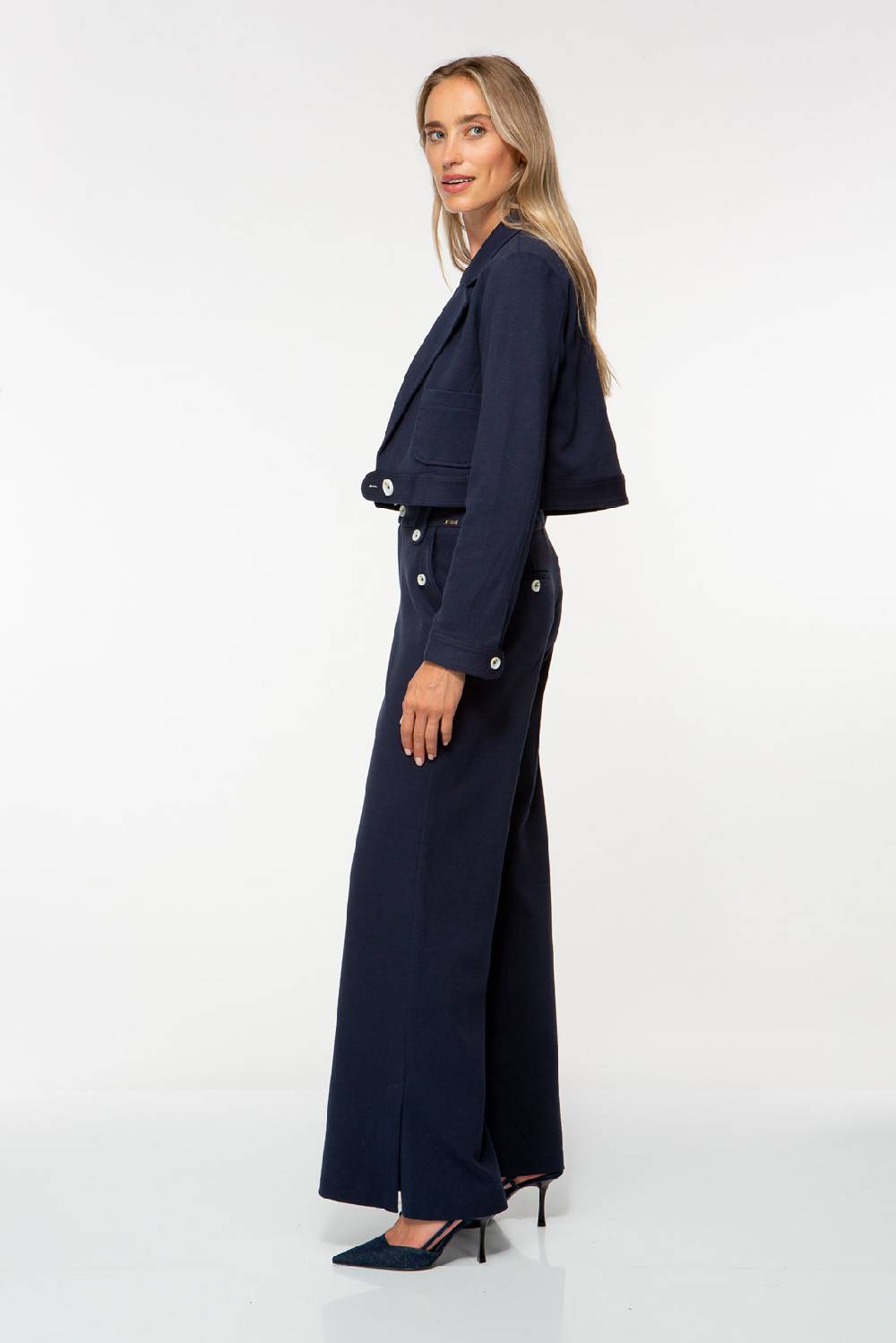 IVI GmbH SOLID JERSEY Bootcut Hose navy Jubiläumsangebot