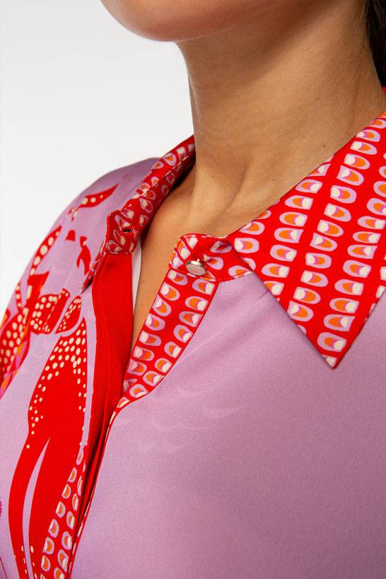 IVI GmbH LOBSTER Hemdbluse aus Seide pink Nur noch ein Tag übrig