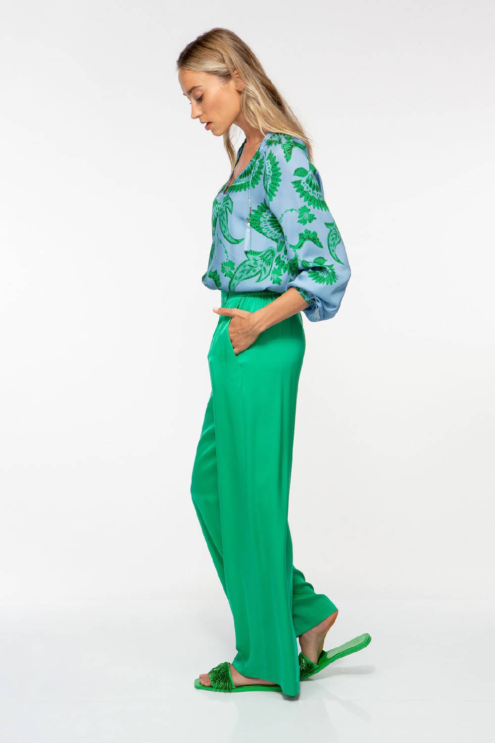 IVI GmbH CORAL FLOWER Seidenbluse mit Print ocean 50% Rabatt mit kostenlosem Versand