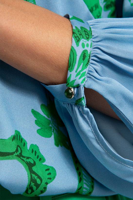 IVI GmbH CORAL FLOWER Seidenbluse mit Print ocean 50% Rabatt mit kostenlosem Versand