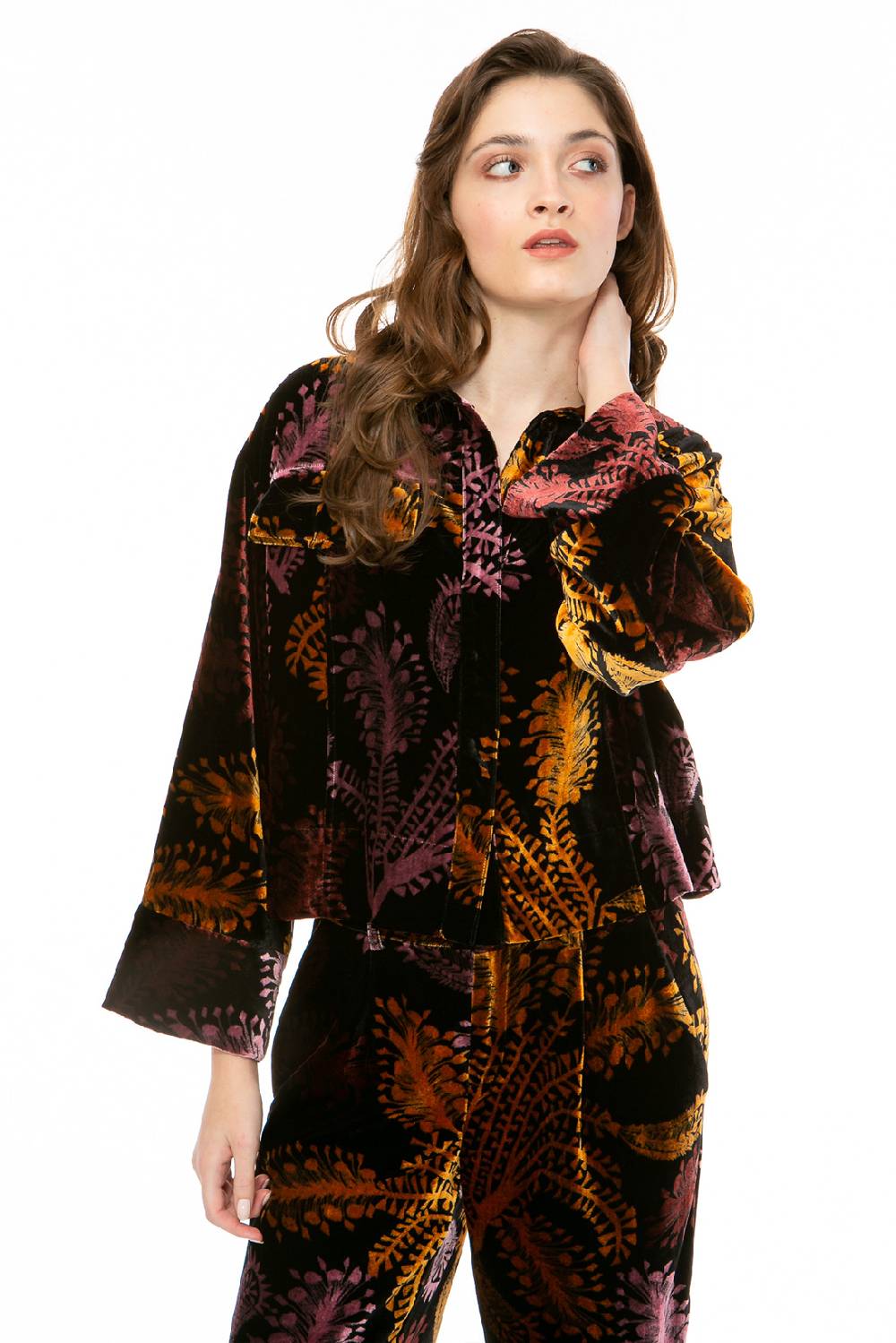 IVI GmbH WILD HERBS Boxy Bluse aus Samt schwarz Hotsell