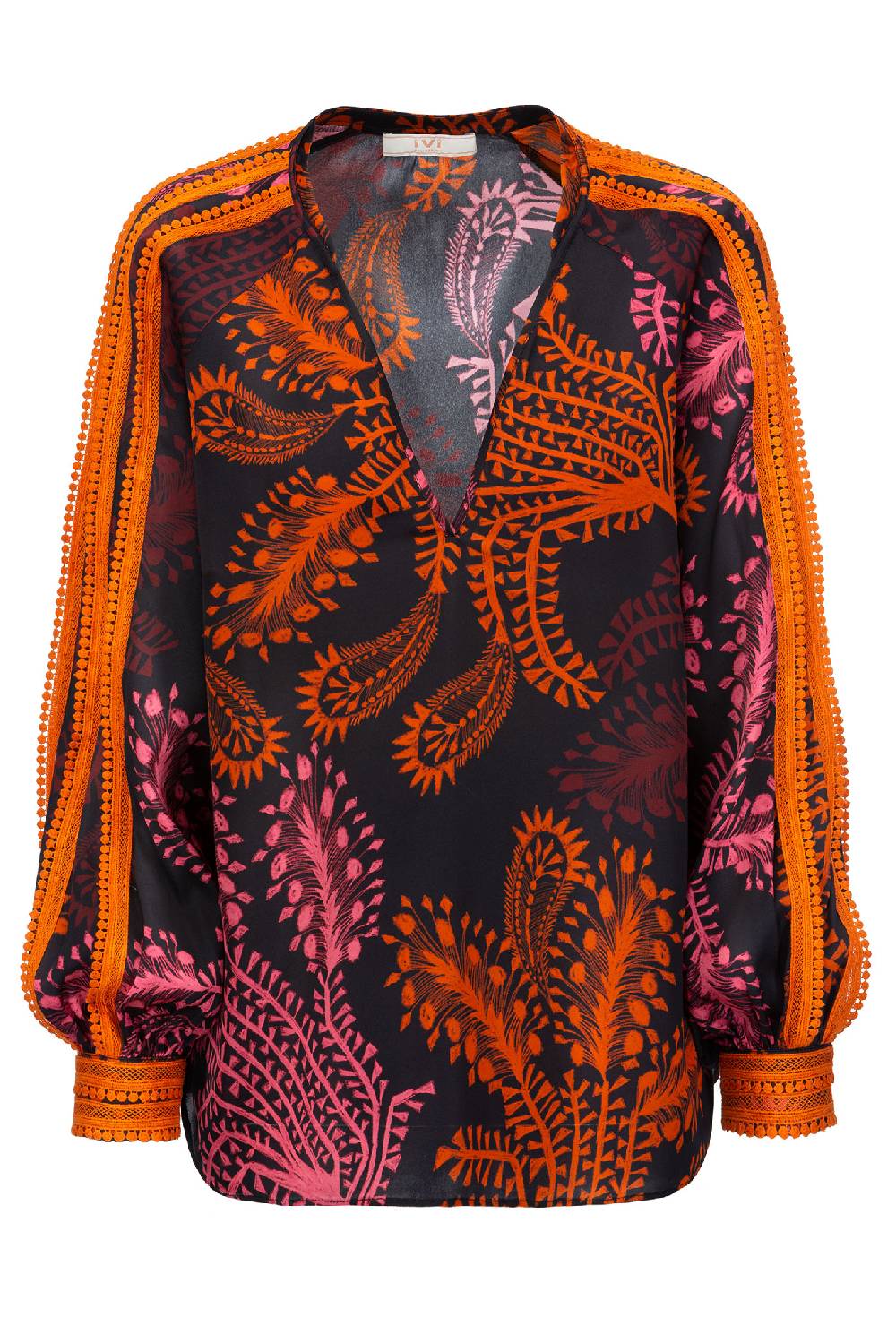 IVI GmbH WILD HERBS Bluse mit Stickdetails schwarz Schlussverkauf