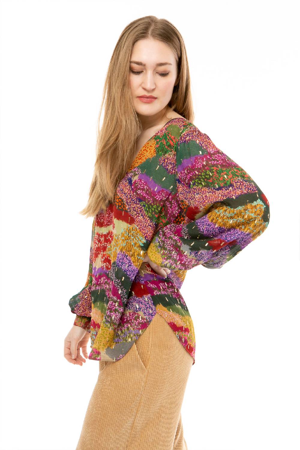 IVI GmbH FLOWER FIELDS Organza Bluse multicolor Begrenztes Angebot