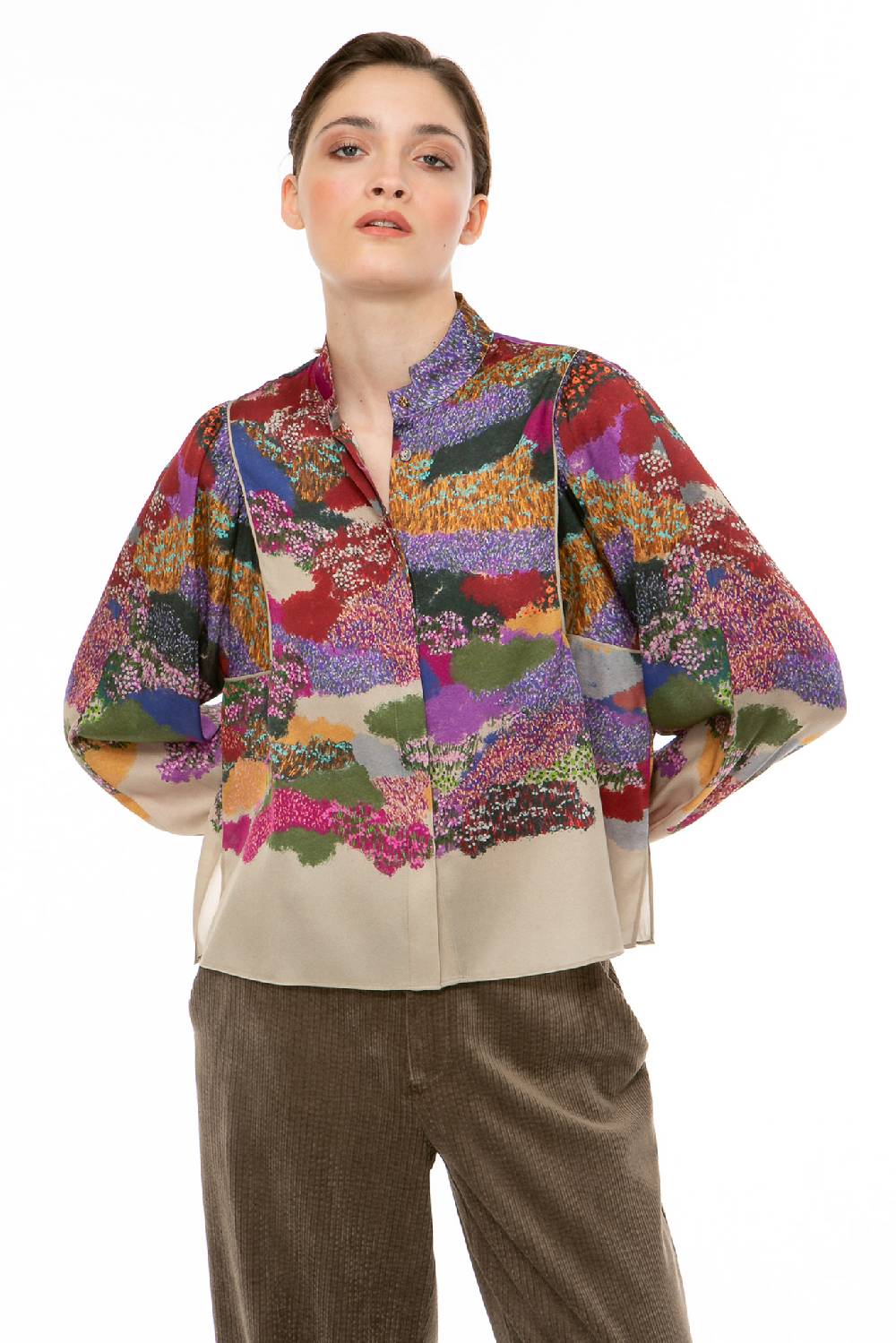 IVI GmbH FLOWER FIELDS Cropped Bluse multicolor Online Shopping