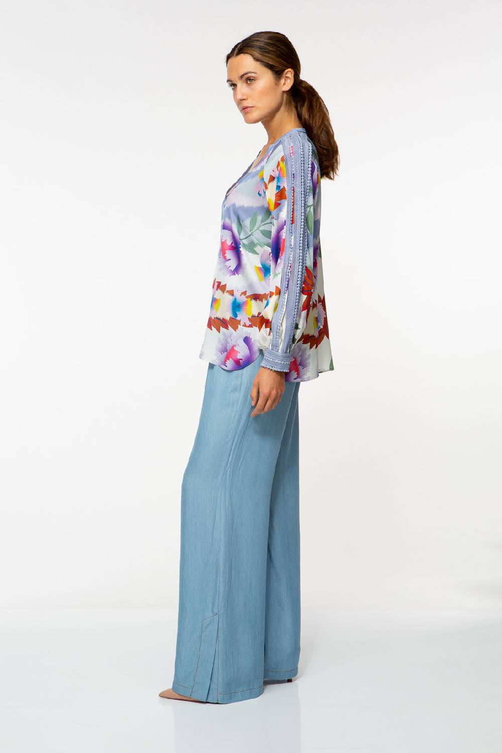 IVI GmbH PIXEL PAISLEY Seidenbluse lavendel Exklusivangebot