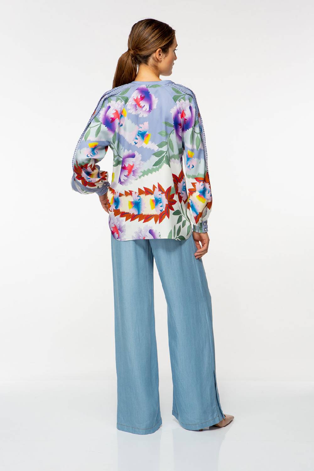 IVI GmbH PIXEL PAISLEY Seidenbluse lavendel Exklusivangebot