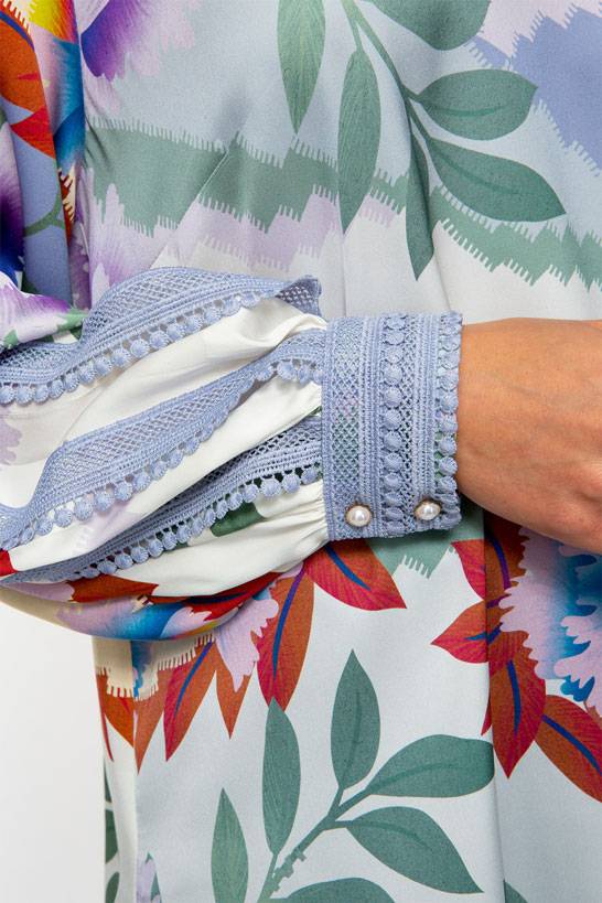 IVI GmbH PIXEL PAISLEY Seidenbluse lavendel Exklusivangebot