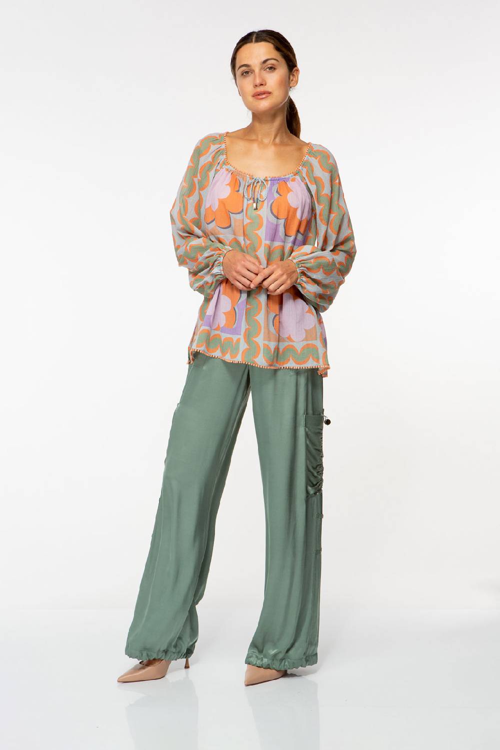 IVI GmbH CHECKED FLOWER Baumwollbluse mit Print multicolor Cyber Monday