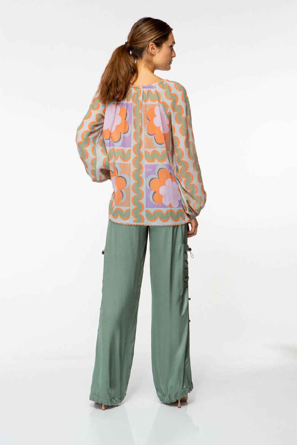 IVI GmbH CHECKED FLOWER Baumwollbluse mit Print multicolor Cyber Monday