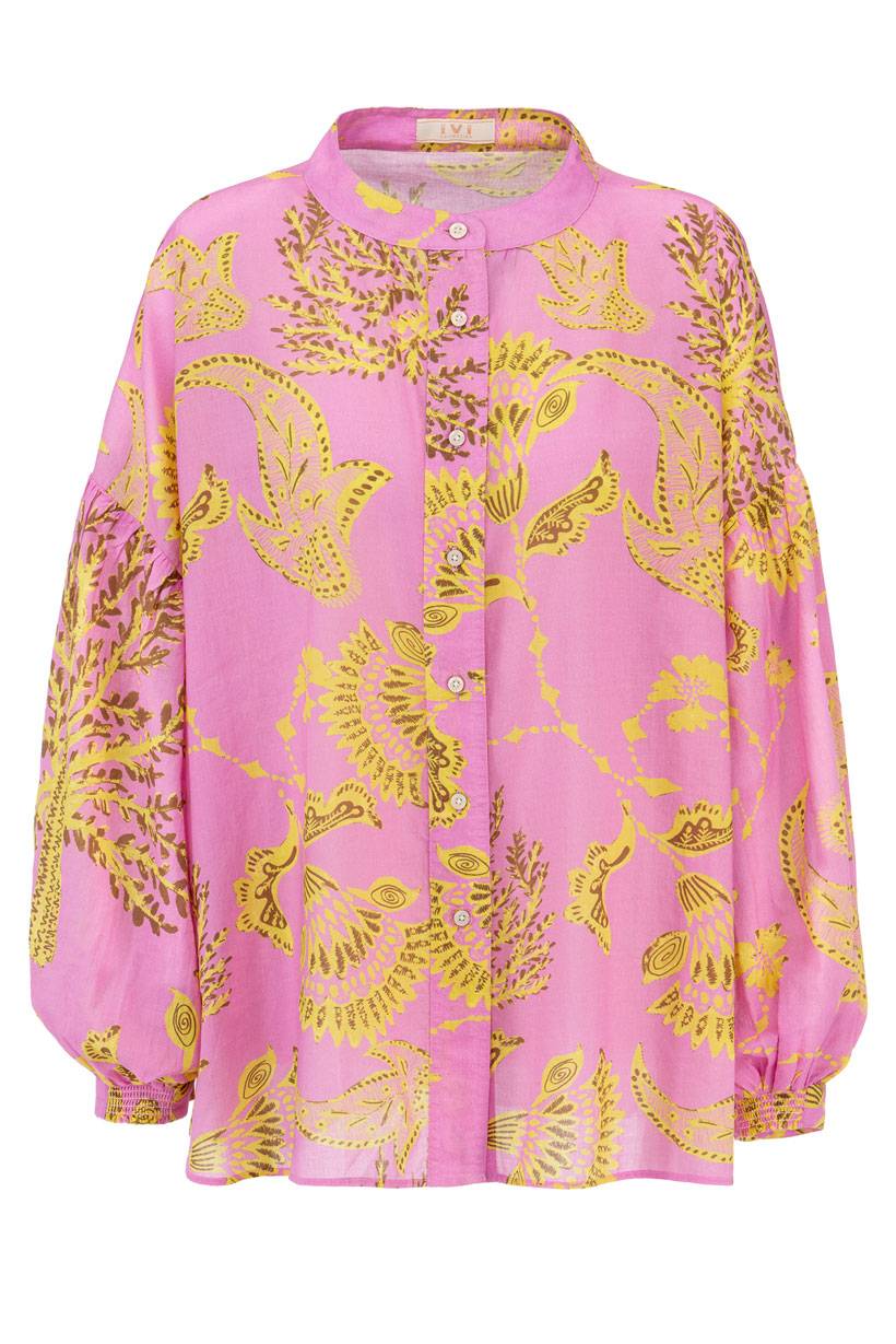 IVI GmbH CORAL FLOWER Baumwollbluse mit Print pink Online Outlet