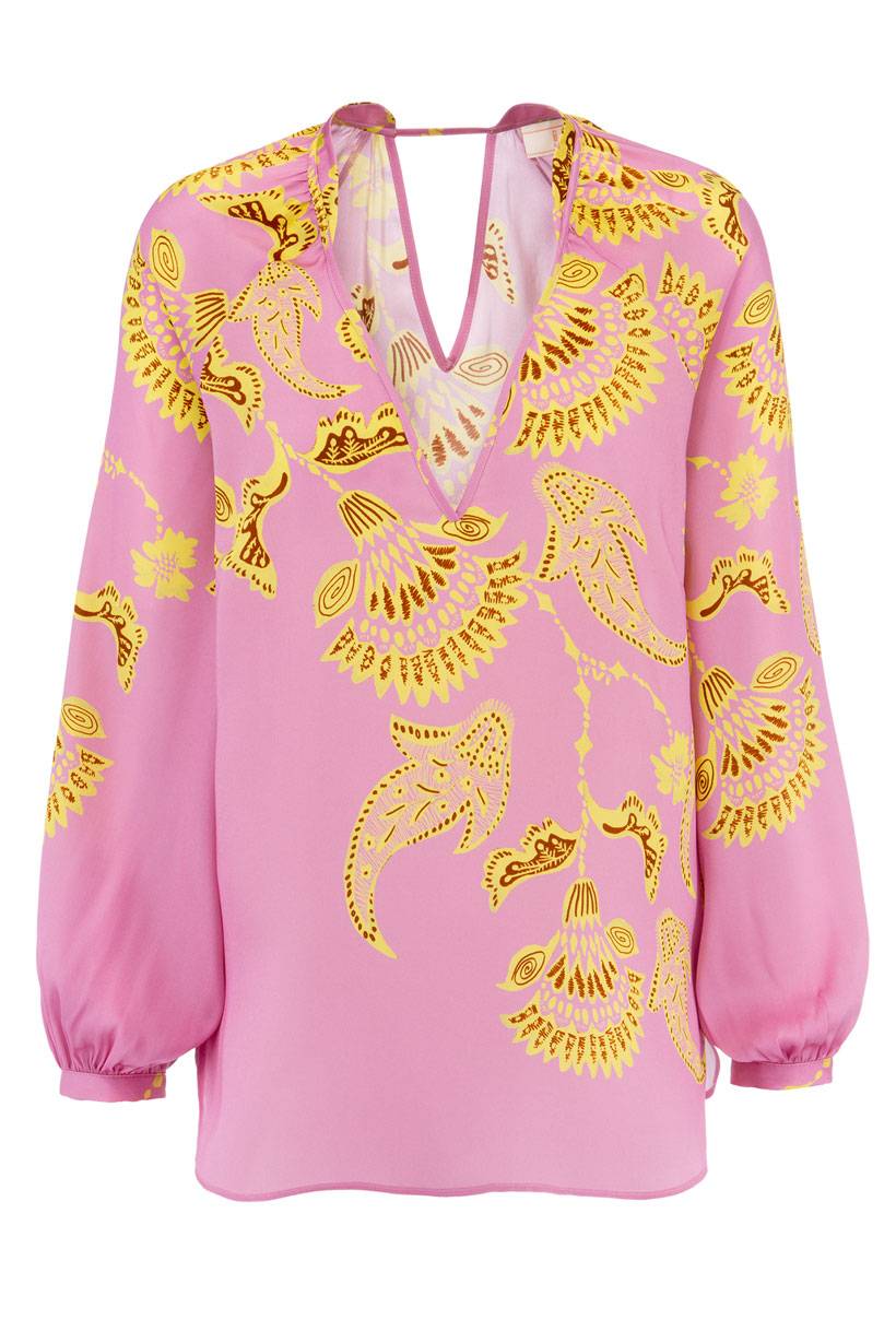 IVI GmbH CORAL FLOWER Seidenbluse mit Print pink Zeitlich begrenztes Angebot