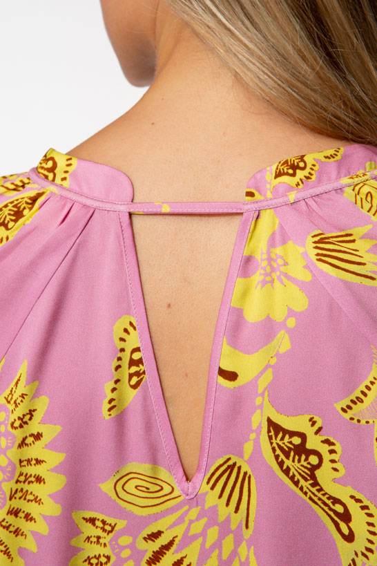 IVI GmbH CORAL FLOWER Seidenbluse mit Print pink Zeitlich begrenztes Angebot