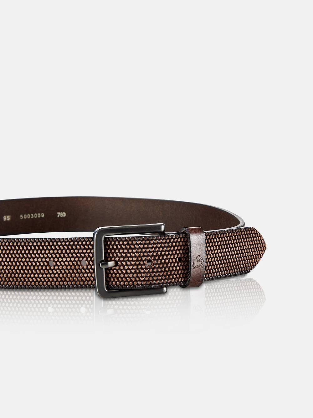 Lerros 5003009 RIEM *LEWIS* VAN BUFFELLEER MET RELIËF (780 DARK BROWN) Angebote