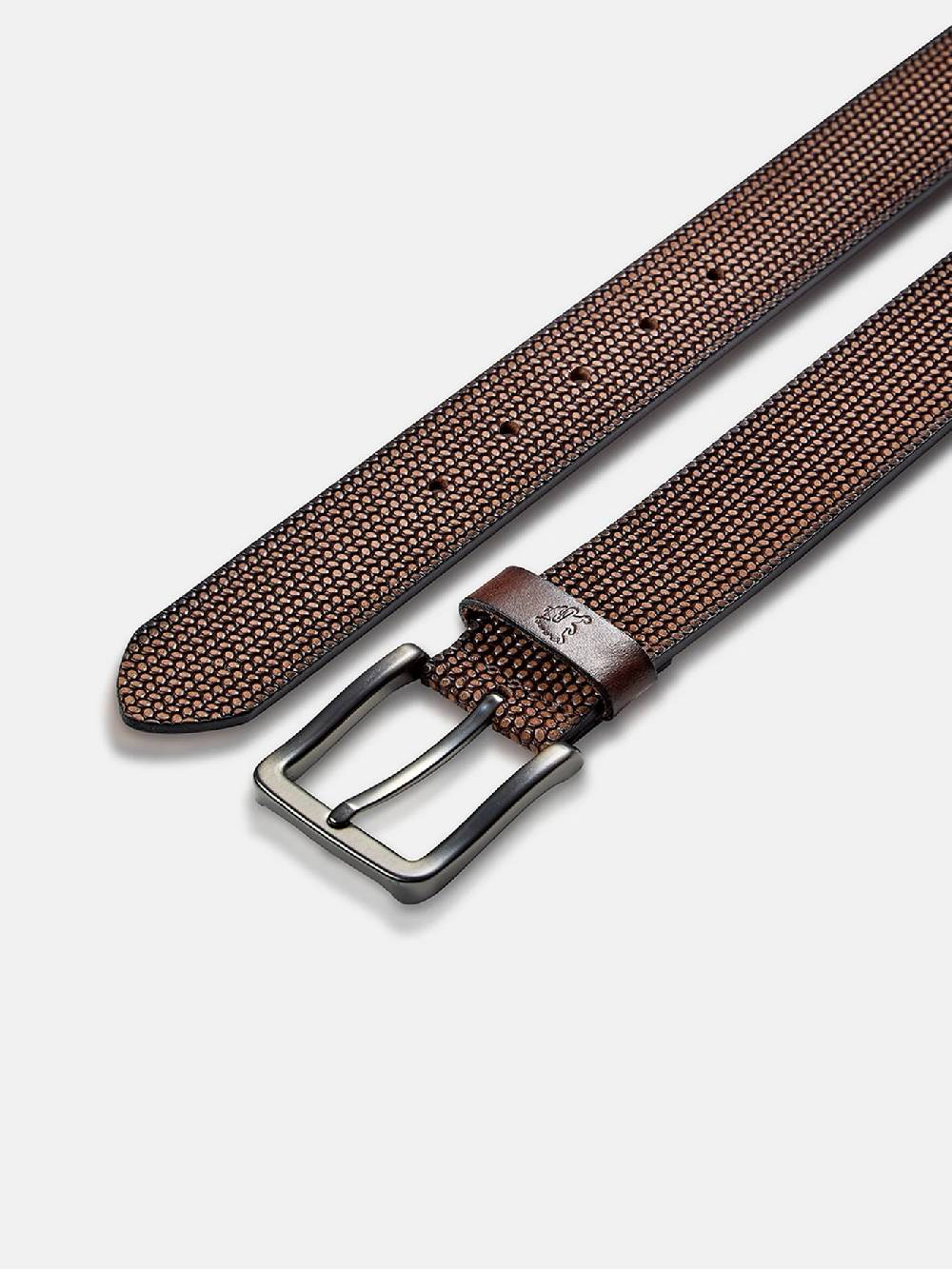 Lerros 5003009 RIEM *LEWIS* VAN BUFFELLEER MET RELIËF (780 DARK BROWN) Angebote